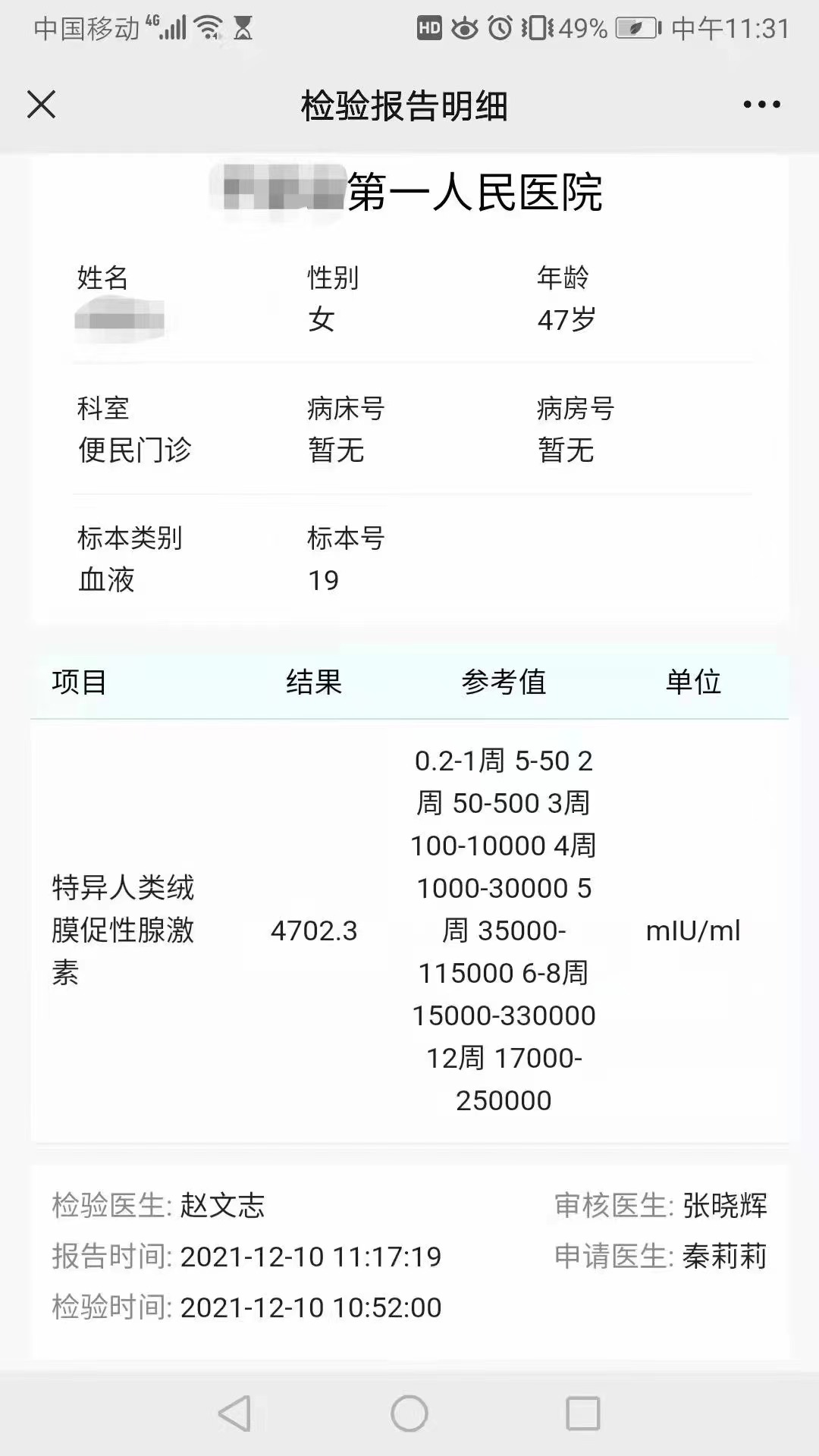 47岁不明原因不孕最终好孕，坚持就是胜利！